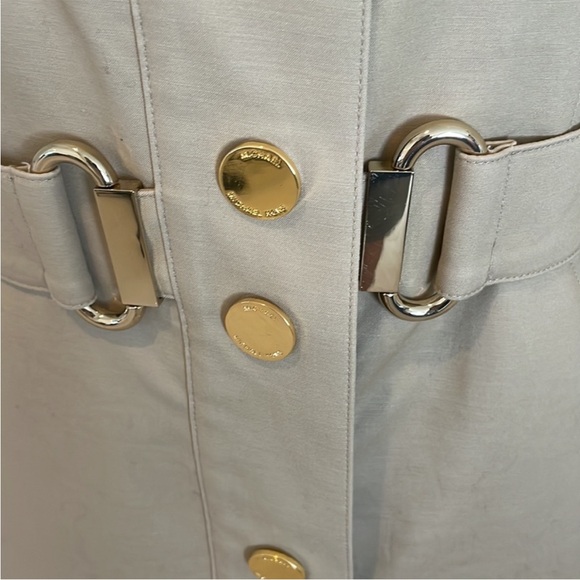 EUC - Michael Kors Tan Sleeveless Snap Front Stretch Cotton Dress - Picture 8 of 10